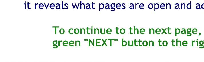 To continue to the next page tap on the green next button to the right