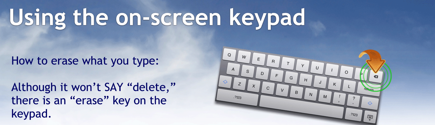 How to erase what you typed:
Although it won’t say delete, there is an erase key on the keypad.