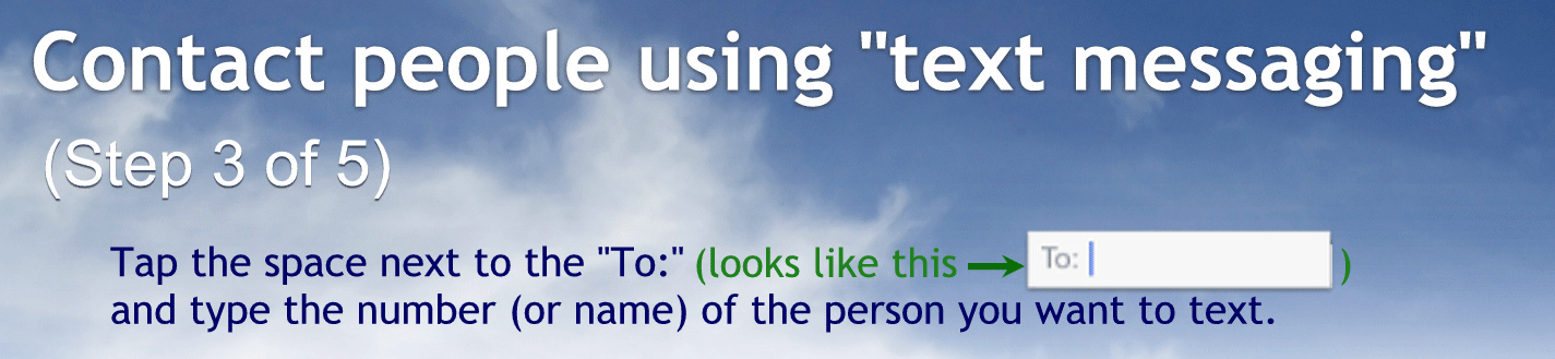 Three. On the next screen you will see that you’re on screen keyboard has popped up and there is a blinking light next to the word to
This is where you would type in the phone number of the person you want to text