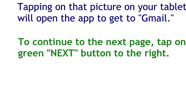 To continue to the next page tap on the green next button