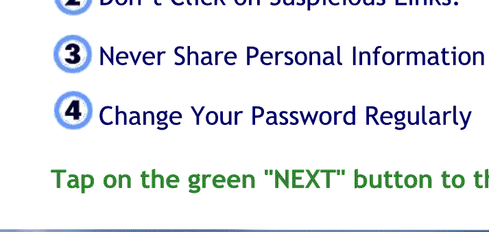 Tap on the green next button to the right to continue.