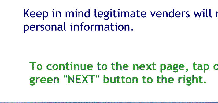 To continue to the next page tap on the green max button to the right